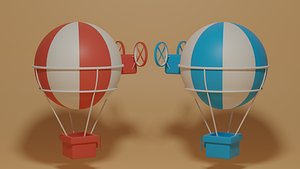 Cartoon Hot Air Balloon 3D
