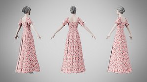 3D Dress 27 Crimson Bloom Lattice model