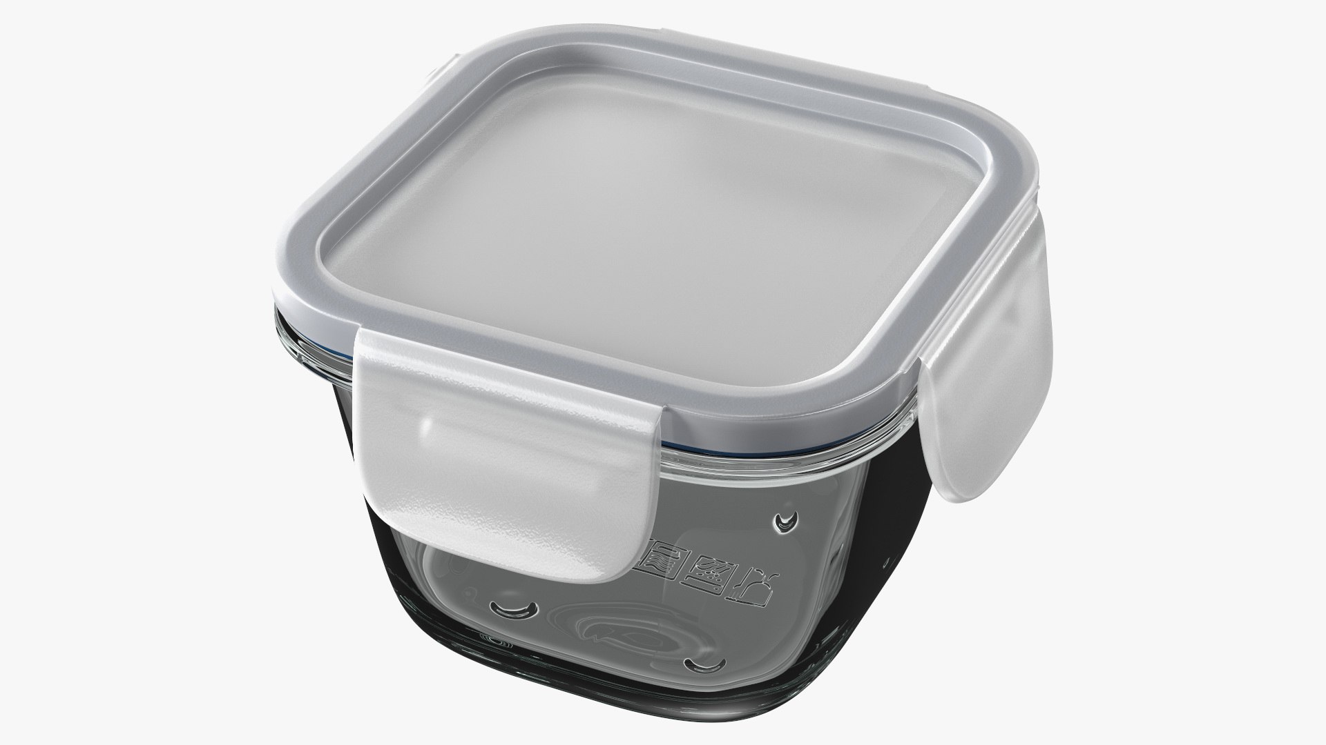 Glass Clip Lock Food Storage Container 180ml 3D model preview