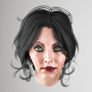 female hair 3 colors 3D model