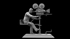 camera man statue hi poly model