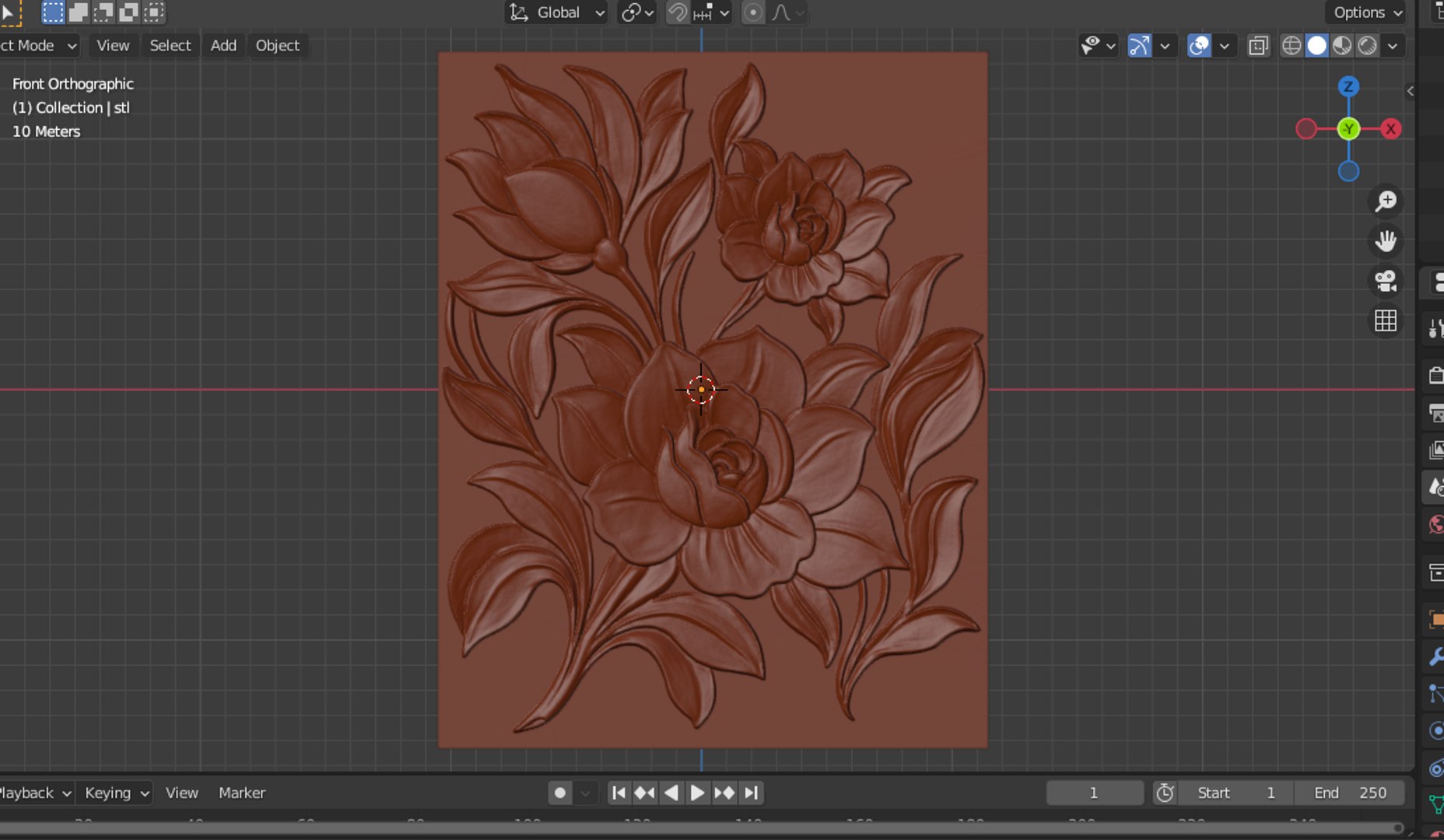 Modern Flower Relief Panel Wall Decor Set STL Mural CNC 379 3D ...