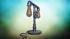 Metal lamp Sci fi PBR game ready Low-poly 3D model 3D model