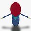 Personaje de frijol Rigged Mom de Low-Poly
