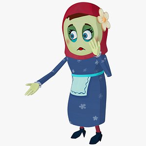 Low-Poly Rigged Mom Bean Character