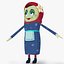 Personaje de frijol Rigged Mom de Low-Poly