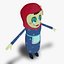Personaje de frijol Rigged Mom de Low-Poly