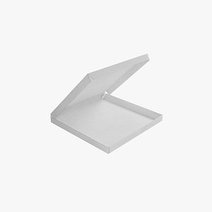 6-inch White Paper Open Pizza Box model