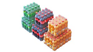 3D Cola Fanta Sprite Pack model
