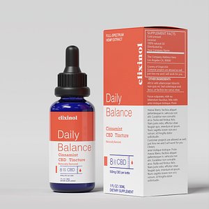 Elixinol Daily Balance Cinnamint CBD Tincture 3D