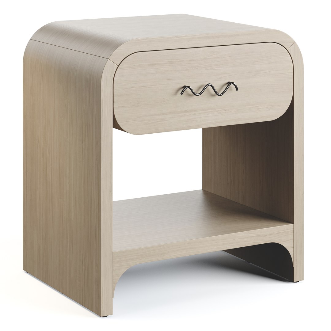 Bruno Bedside Table Raffia Model - TurboSquid 2023552