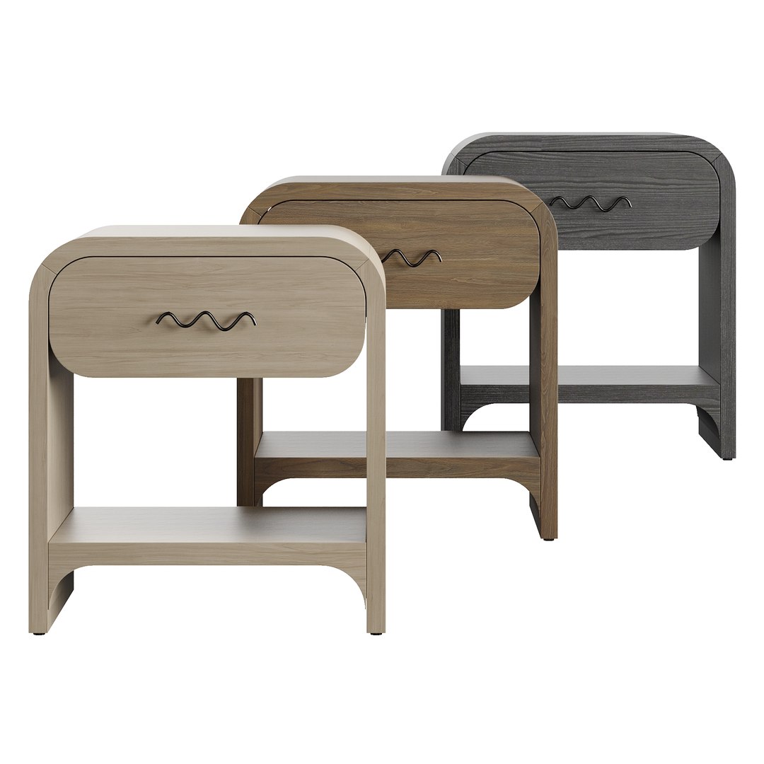 Bruno Bedside Table Raffia Model - TurboSquid 2023552
