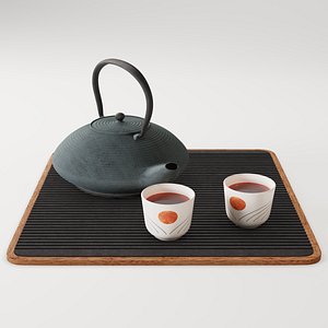 3D Japanese Cast Iron Teaset