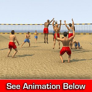 3dsmax sand volleyball poser court