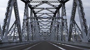 Multi-span Rail cum Road Bridge 3D model