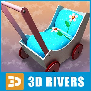3d toy baby carriage