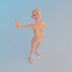3D girl cartoon model