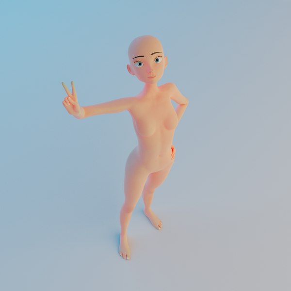 3D girl cartoon model