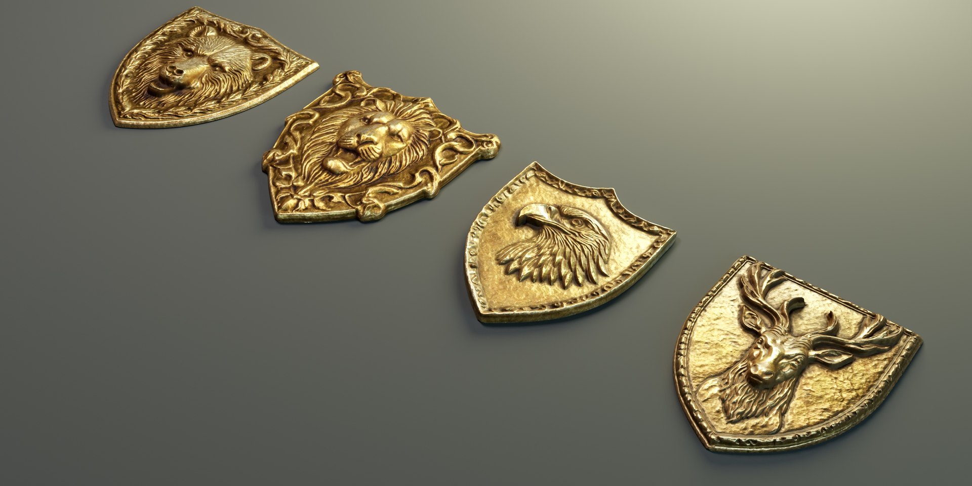 3D Model Heraldic Emblem Set PBR - TurboSquid 2387755