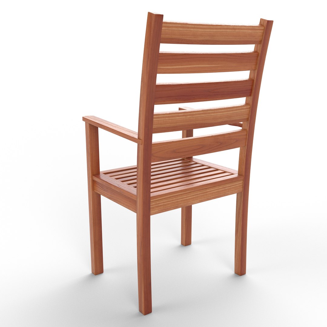 3D Wooden Chair Model - TurboSquid 2019515