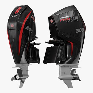 3D Mercury 300HP Pro XS Boat Engine Black model