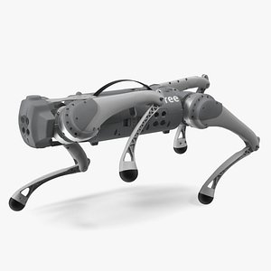 Robot Unitree Go1 Silver Rigged 3D model