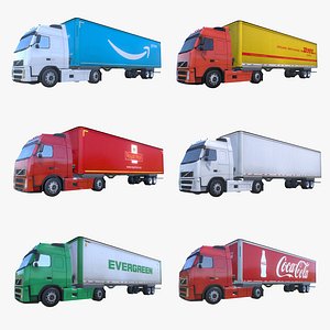 Volvo Semi-Trailer Truck Collection 3D model