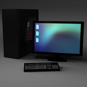 3d model desktop computer monitor