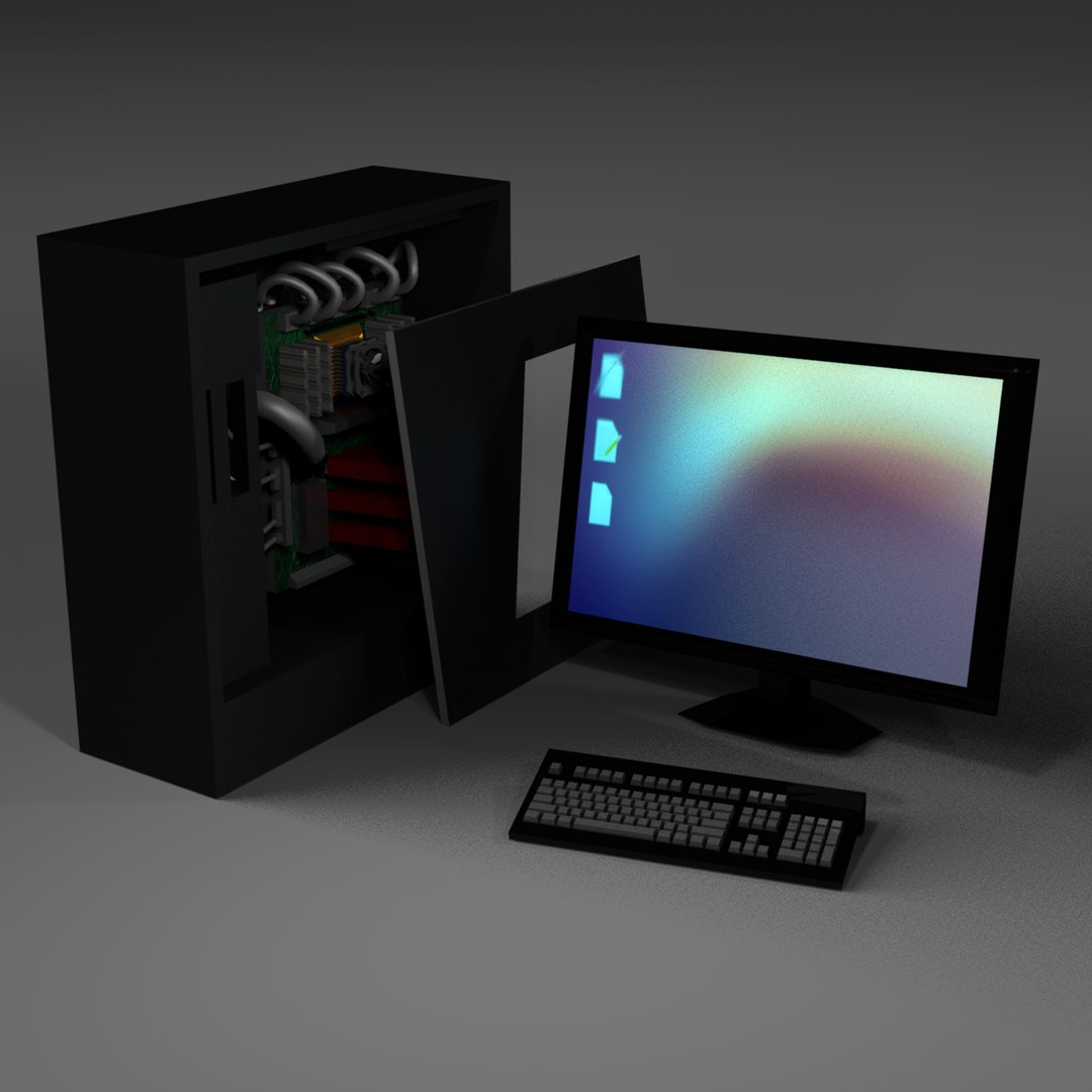 3d model desktop computer monitor