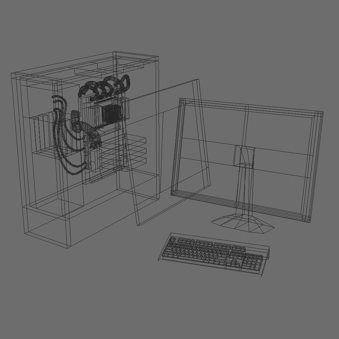 3d model desktop computer monitor