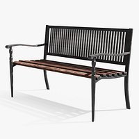 Outdoor Slat Bench Dark Brown