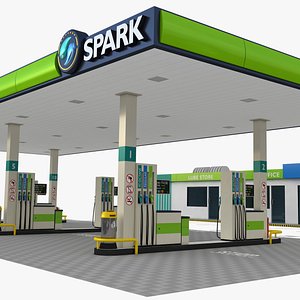 3D Detailed Gas Station