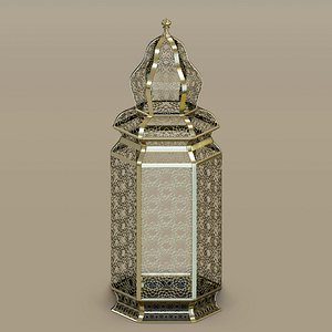 3d model of moroccan brass floor lamps