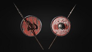 Low Poly Set - Spear and Shield
