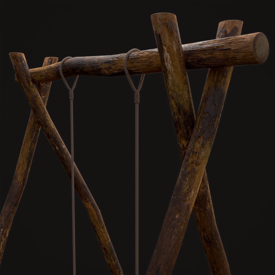 3D Model Rustic Log Rope Swing - TurboSquid 1937648