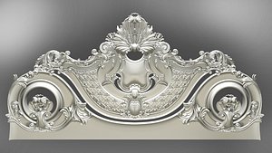 3D model Baroque bed headboard for engraving on a CNC machine