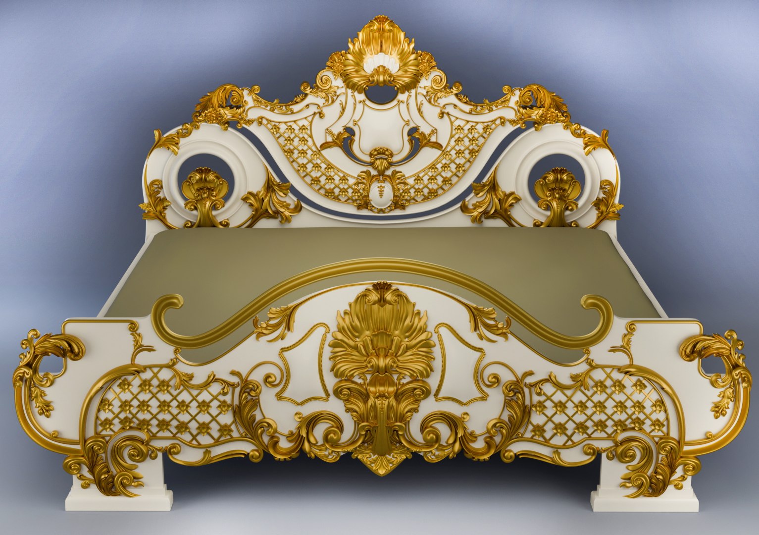 3D Model Baroque Bed Headboard For Engraving On A CNC Machine