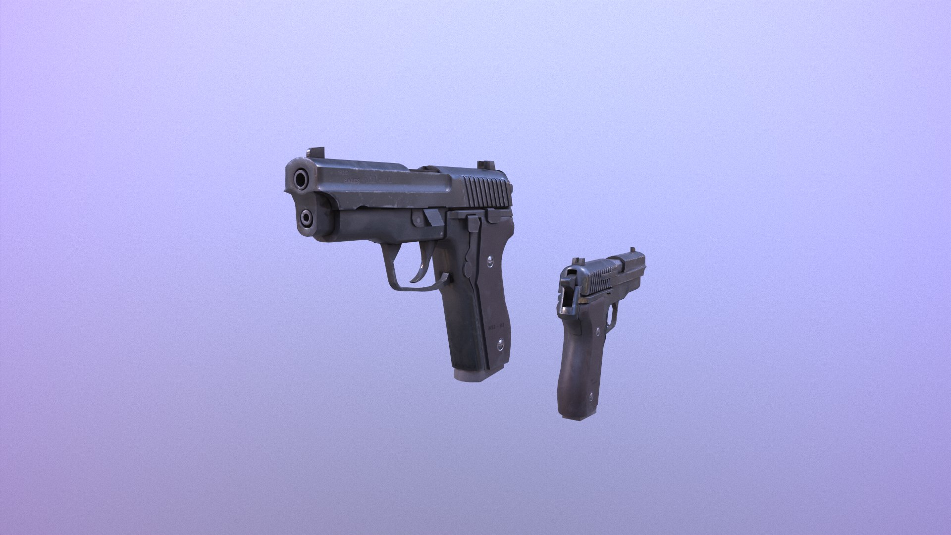 Free M11 Pistol Game Ready 5 Textures Low-poly 3D Model 3D Model ...