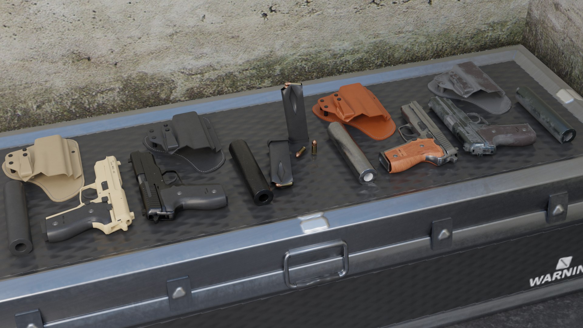 Free M11 Pistol Game Ready 5 Textures Low-poly 3D Model 3D Model ...
