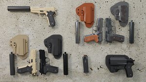 M11 Pistol Game Ready 5 Textures Low-poly 3D model 3D model
