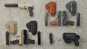 M11 Pistol Game Ready 5 Textures Low-poly 3D model