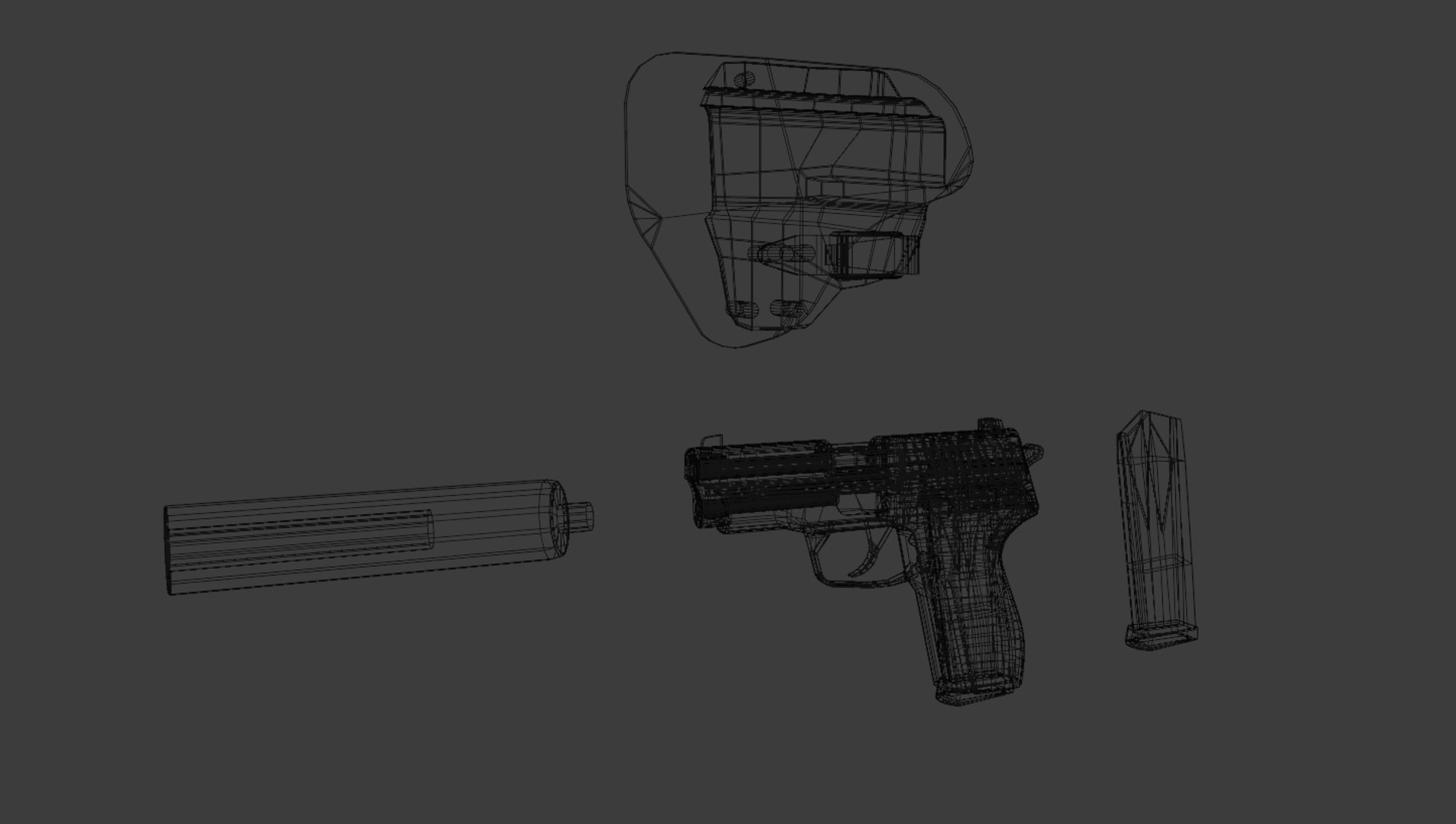 Free M11 Pistol Game Ready 5 Textures Low-poly 3D Model 3D Model ...