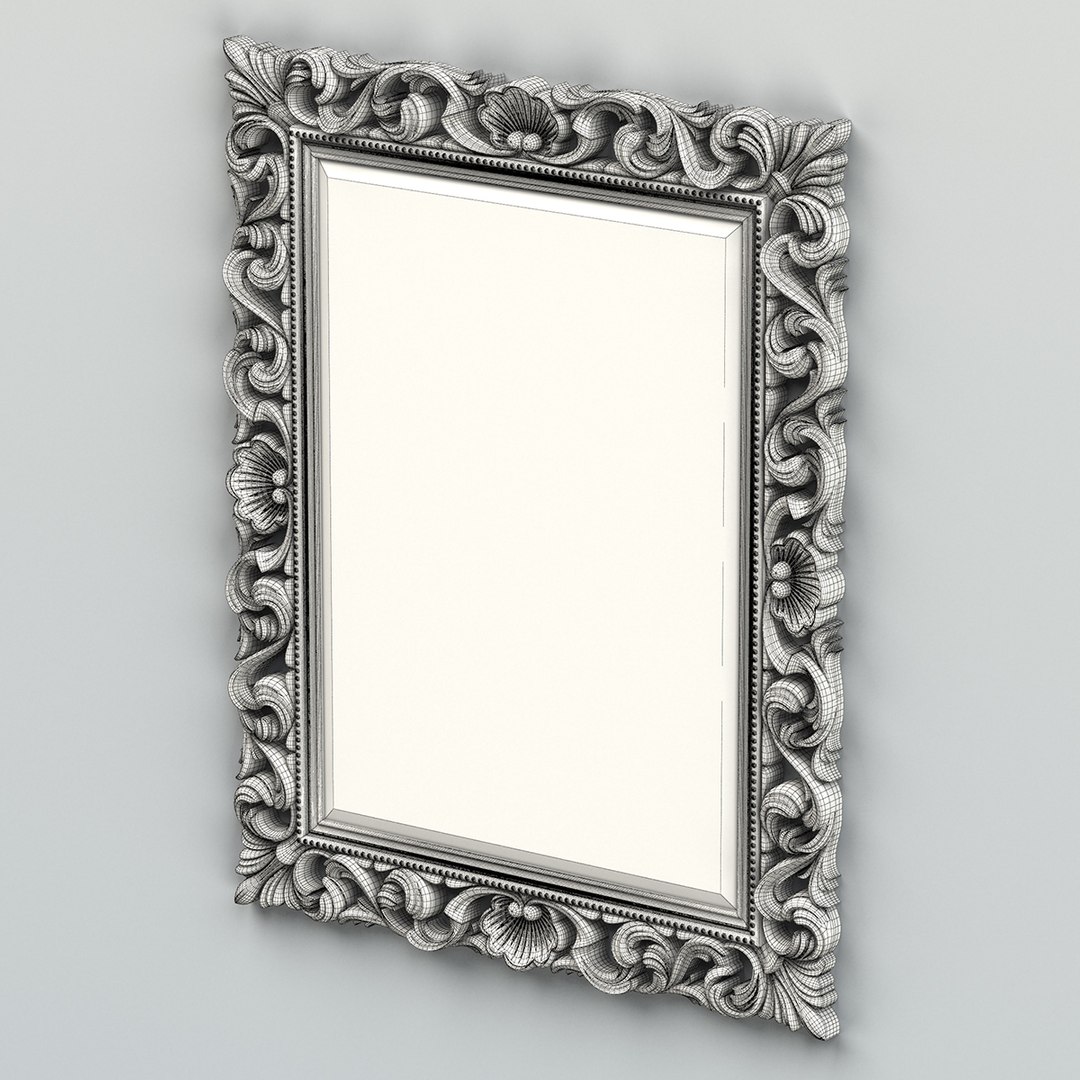 Carved Rectangle Mirror Frame 3d Model