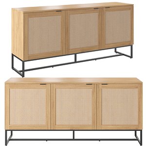 3D model Buffet ebfilade scandinave 3 portes