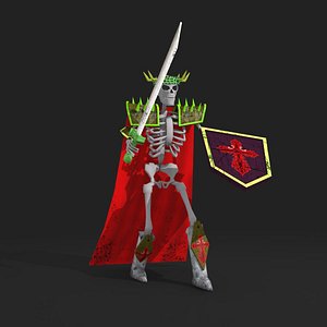 rigged skeleton fighter 3D
