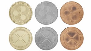 3D XRP cryptocurrency sign