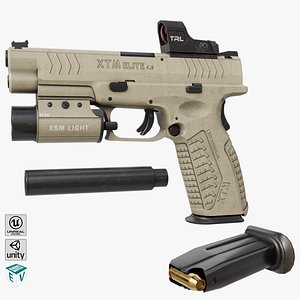 Pistol06 Brown All PBR Unity UE Textures Included