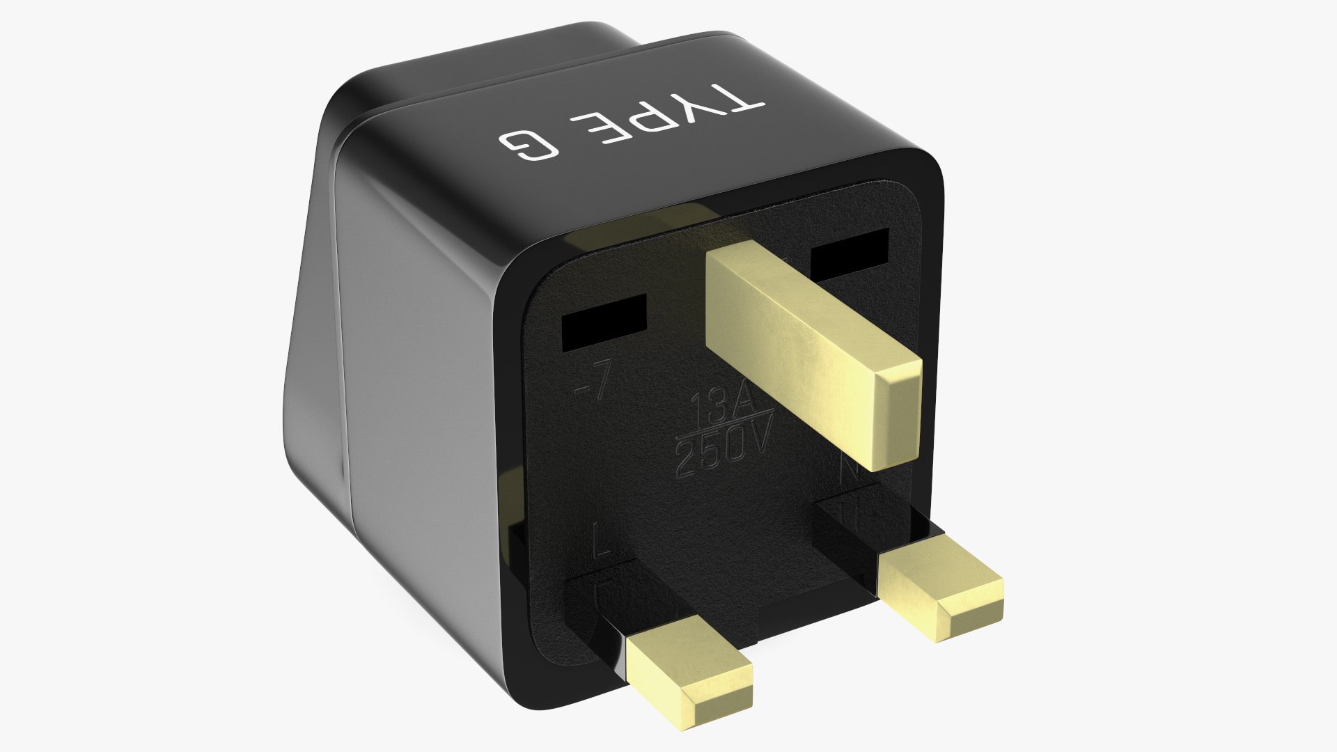 Adaptador de plugue elétrico tipo G preto Modelo 3D TurboSquid 1838084