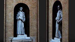 saint figure cathedral wall monument PBR photogrammetry 3D model