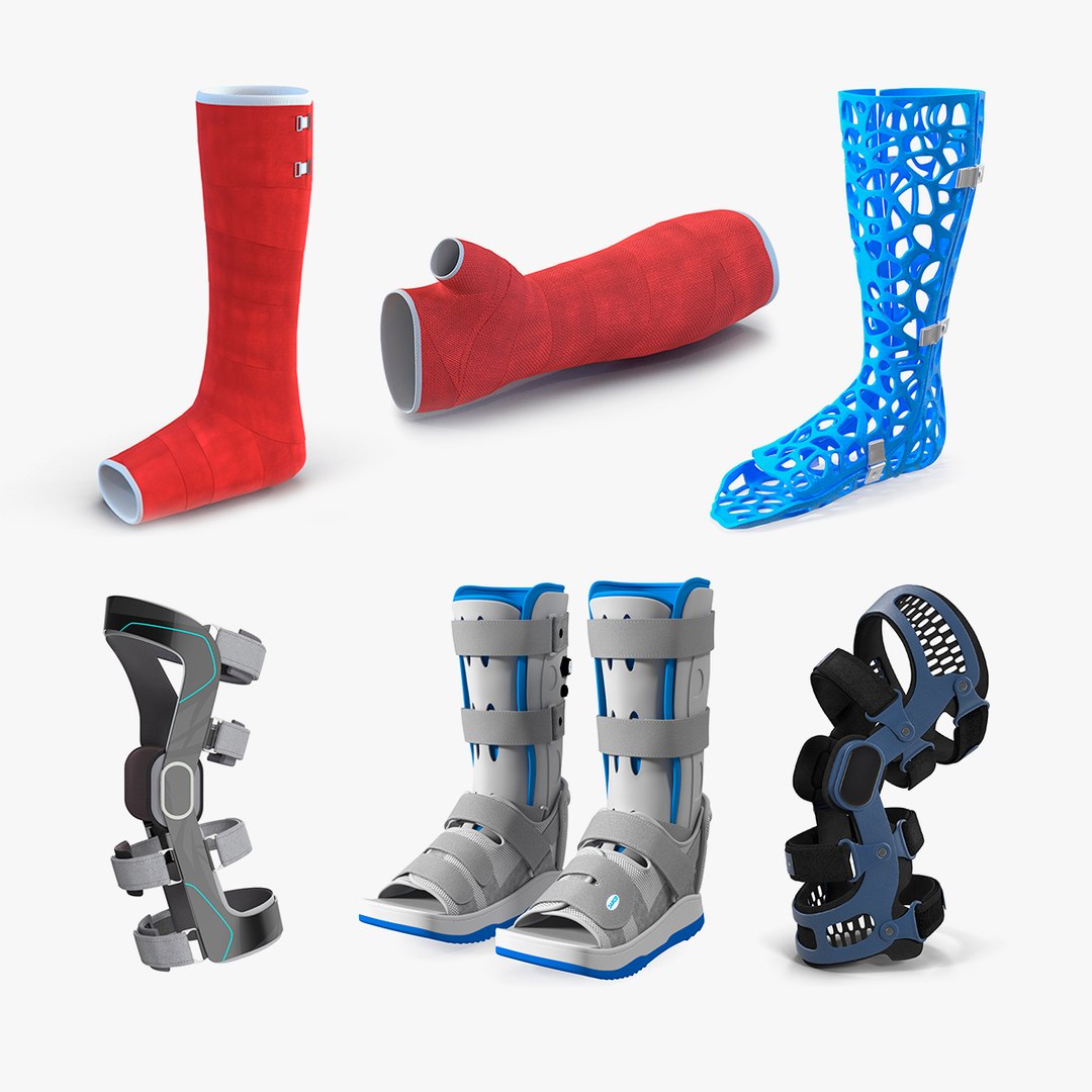 Knee Braces and Orthopedic Casts Collection 3 3D model preview